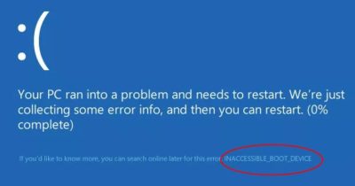 Inaccessible Boot Device BSOD Error – Earth's Lab